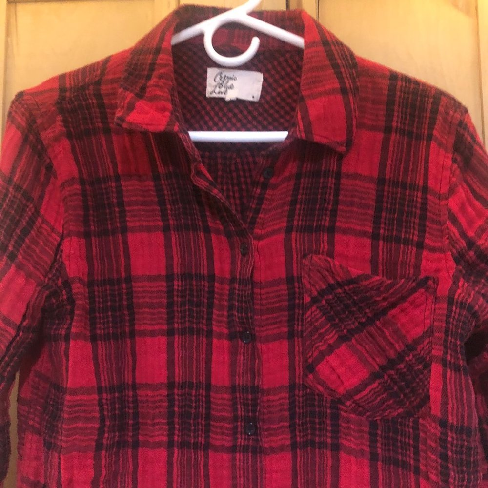 Red Plaid Button Down - Picture 3 of 5